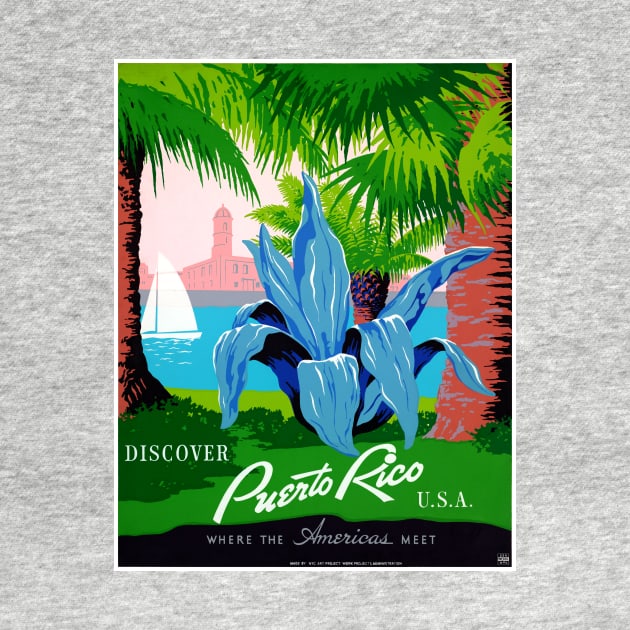 Vintage Travel Poster USA Puerto Rico by vintagetreasure